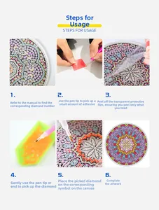 Step-by-step tutorial for DIY diamond painting coasters with detailed usage instructions