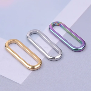 Oval stainless steel connectors in gold, silver and rainbow for 18k necklace DIY
