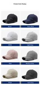 Vue en matrice de casquettes de baseball séchage rapide en huit couleurs avec bandes réfléchissantes