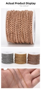 DIY jewelry extension chain rolls in 18k gold, silver, and rose gold stainless steel