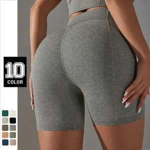 Pantaloncini da Yoga da Donna Senza Cuciture a Vita Alta Traspiranti Push Up Fitness Corsa Pantaloncini Sportivi