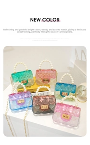 Mini gradient jelly bag collection with pearl handles and classic diamond quilting