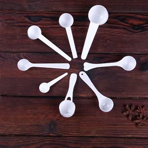 Plastic Measuring Spoons For Milk Powder Seasoning Kitchen Baking Tool PP Material Long Handle Portable Clear White