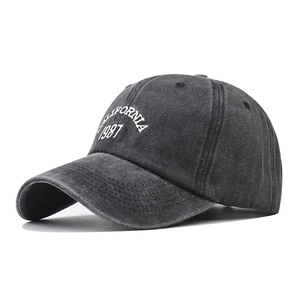Retro Washed Cotton Baseball Cap California 1987 Embroidery Distressed Vintage Adjustable Dad Hat For Men Women