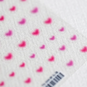 5D gradient pink heart nail art stickers with ultra-thin adhesive backing for manicure