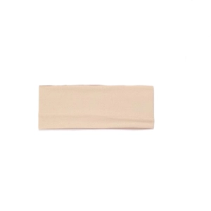 Minimalist beige elastic sport headband made of breathable cotton for yoga and fitness