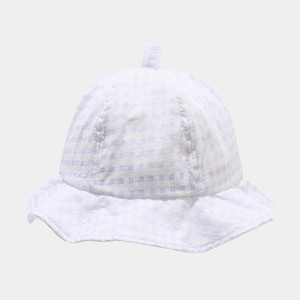 Cappello alla pescatora a scacchi azzurro traspirante con tesa ondulata per bimbi
