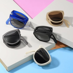Lunettes De Soleil Pliables Pour Enfants Cadre Carré Protection UV Léger Plastique Résine Pour Garçons Filles Extérieur
