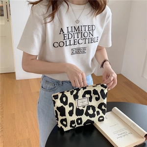 Leopard print canvas tote bag for women with spacious interior and durable handles