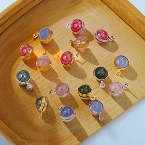 Bunte Edelstahl-Geburtsstein-Anhänger für DIY-Halsketten und Ohrringe in Gold und Silber