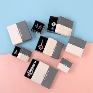 Grey and pink mixed color jewelry gift boxes for rings necklaces and bracelets
