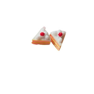 Miniature resin strawberry cream cake models for DIY phone cases and craft projects