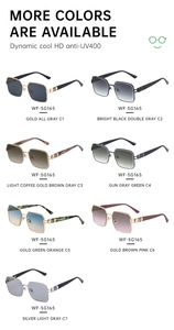 Multiple color options for square metal frame sunglasses with UV400 protective lenses