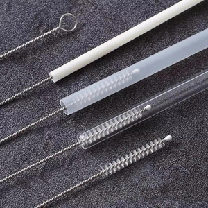 Stainless Steel Straw Cleaning Brush Nylon Bristles Flexible Long Pipe Cleaner For Reusable Drinking Straws Bottles