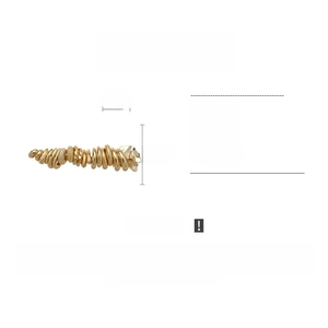 Detail view of gold spiral ABS hair accessory with dimensions 4.5cm by 3.5cm
