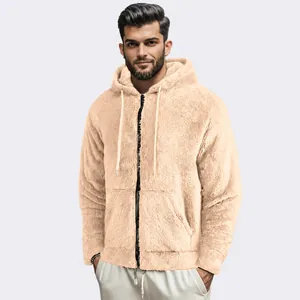 Men's Zip Up Hoodie Jacket Double Sided Polar Fleece Warm Casual Winter Hooded Sweatshirt