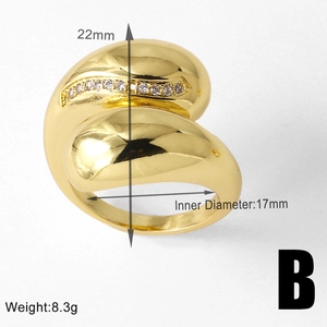 Detail showing gold irregular ring dimensions 17mm inner diameter and 8.3g weight