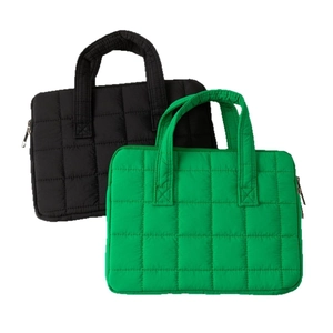 Sacoche d'ordinateur portable matelassée pour MacBook 14 pouces et iPad 11 pouces vert.