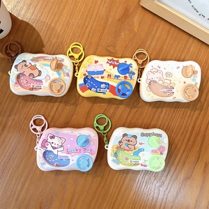 Creative animal car-shaped water ring game machine keychains for stress relief gifts