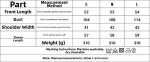 Size chart for floral print cotton jacket showing length, bust, and sleeve measurements