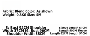 Detailed size chart for checkerboard knit cardigan and shorts set with dimensions