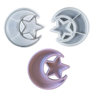 Moon and star shaped silicone resin molds for DIY jewelry storage tray making