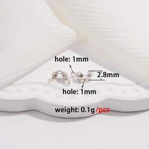 S925 sterling silver jewelry crimp beads with 2.8mm diameter and 1mm hole for DIY crafts
