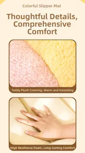 Close-up of soft yellow teddy velvet fabric and resilient sponge padding on a pet bed