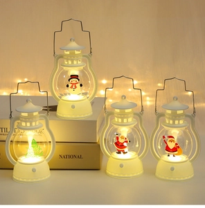Christmas LED lanterns with snowman and Santa patterns for festive table decoration