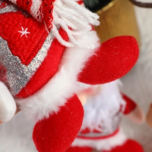 Plush Santa Claus doll with red sequins and soft felt texture for Christmas tree decor