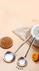 Dual-size 304 stainless steel fine mesh skimmers with hanging holes for kitchen use