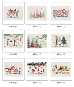 Collage of nine festive Christmas placemats with reindeer and nutcracker designs