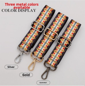 Detailed comparison of three metal buckle finishes for ethnic jacquard purse straps