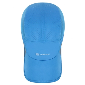 Lightweight breathable running cap with laser-cut holes and quick-dry mesh fabric