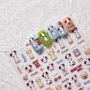 Cartoon Dog Puppy Nail Art Stickers Cute Animal Pattern Self-Adhesive Decals Thin Tough DIY Manicure Decoration Sticker