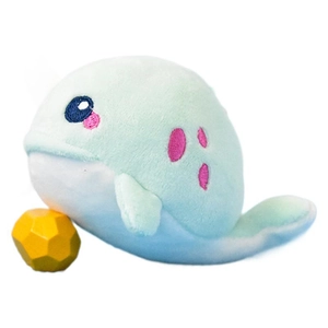 Adorable mint green narwhal plush toy keychain for bags and ocean-themed gifts.