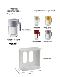 Detailed dimensions for the 2-in-1 seasoning jar and white minimalist storage rack