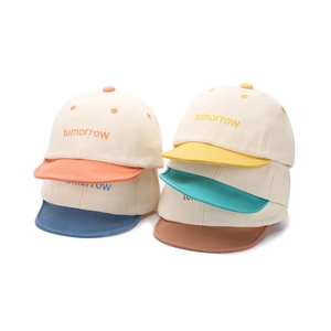 Casquette De Baseball Bébé Coton Broderie Lettres Tomorrow Bloc De Couleur Visière Courte Protection Solaire Nourrisson