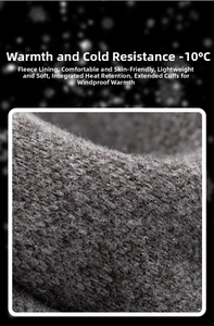 Détail de la doublure polaire thermique haute densité pour gants d'hiver homme -10°C