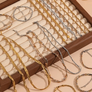 Multi Strand Woven Snake Chain Stainless Steel Twisted Rope Necklace Bracelet Anklet Fashion Trendy Jewelry Women