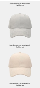 Detail showing the brushed cotton texture and stitched panels of casual baseball caps