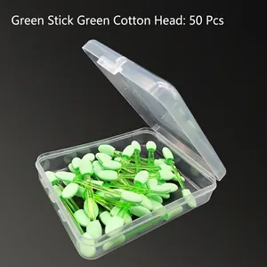 Family Pack of 50 Pcs green double-sided sponge eyeshadow applicators in a clear box