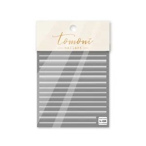 Japanese style gray gradient French stripe 3D nail art stickers with ultra-thin texture