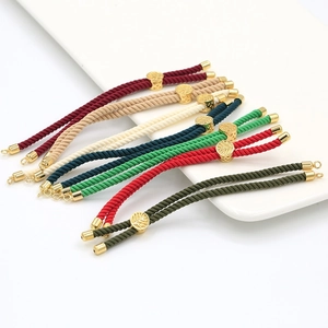 3mm Milanese cord 18k gold-plated adjustable bracelets with tree of life charms in various colors