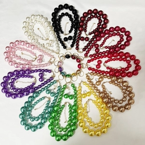 Elegant 12-piece colorful pearl necklace earring and ring jewelry set for weddings
