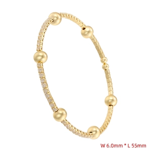 Macro shot of gold plated bracelet with zircon pave stones measuring 6.0mm wide
