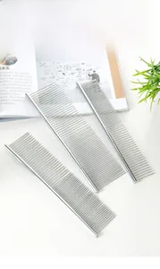 Three stainless steel pet grooming combs in different sizes with dense teeth for hair care