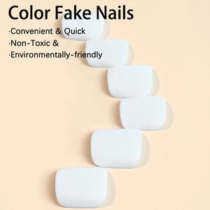 Minimalist white square press-on toenails featuring a clean non-toxic finish for women