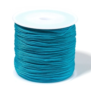 Blauwgroen 0,8 mm gevlochten koord op witte kunststof spoel voor handgemaakte DIY sieraden