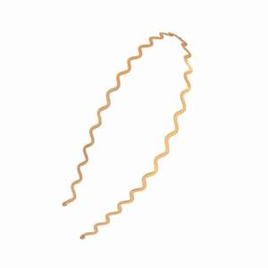 Minimalist golden wavy metal headband for women stylish hair accessory on white background
